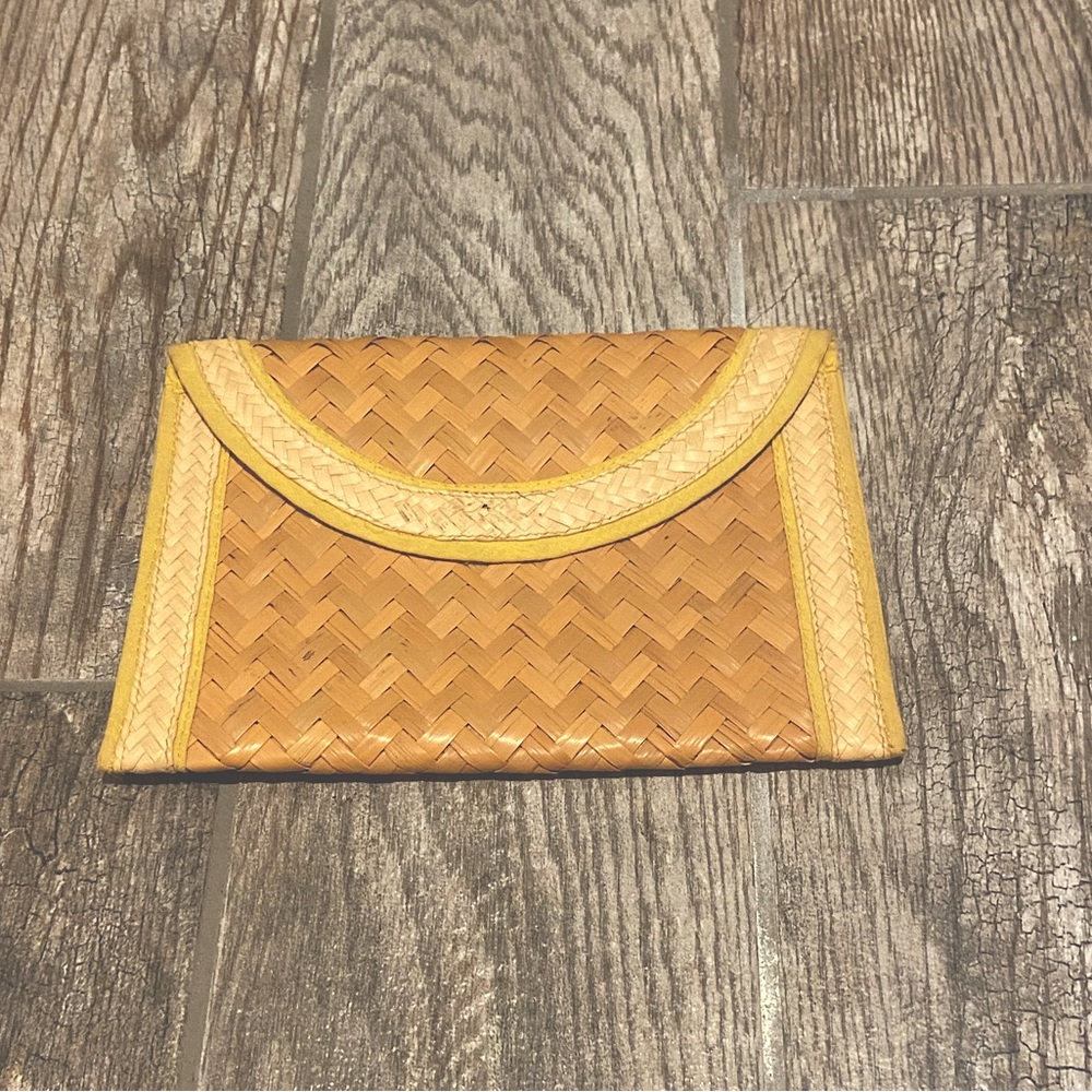 Women’s small envelope clutch woven purse - vintage